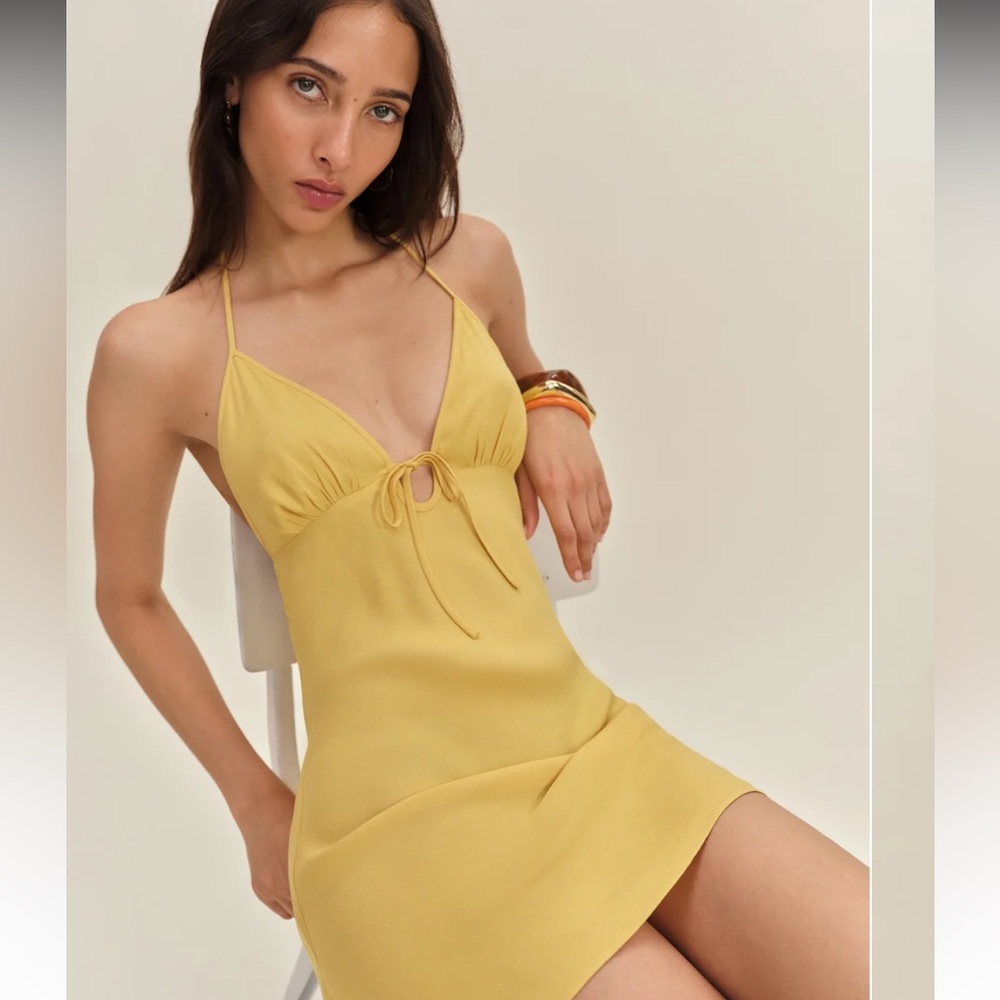 Reformation Fiora Dress Yellow - Size S